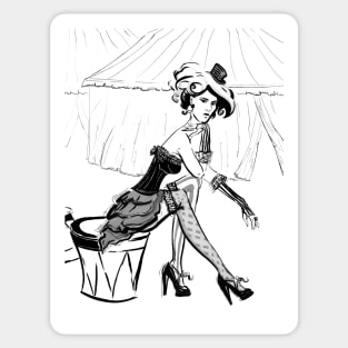 Fashion Circus Girl Portrait Sticker